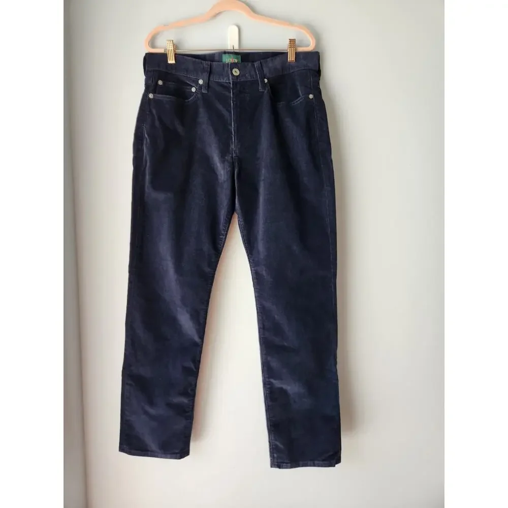 NWT J. Crew Men's 770™ Straight-Fit  Stretch Corduroy Academia Navy Blue 32/30
